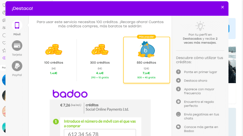 Badoo Precio