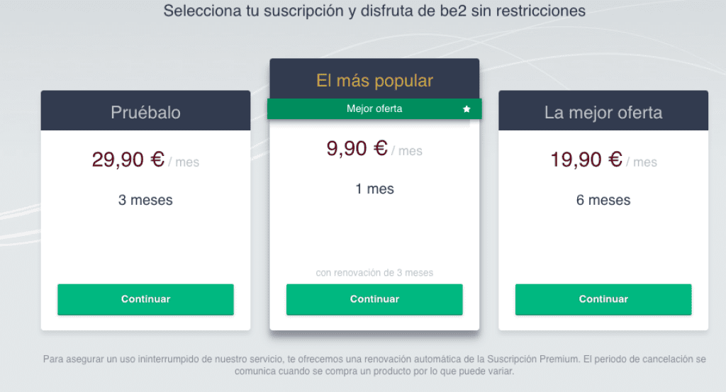 precios be2