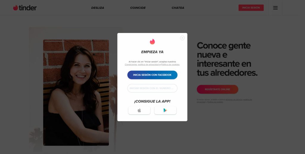 Entrar: registro tinder